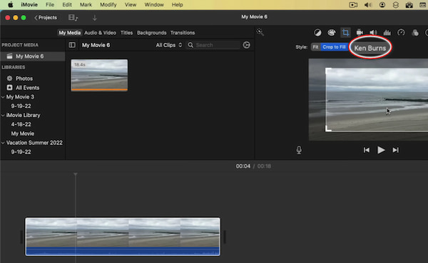 Apply Ken Burns Effect In Imovie