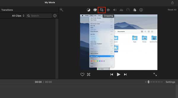 Videó vágása iMovie vágás ikonra