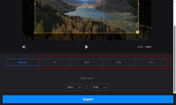Choose Preset In Clideo