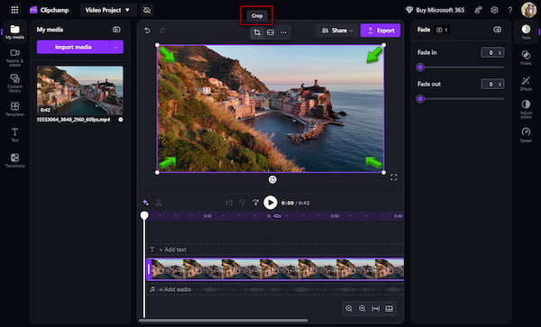 Crop Video In Clipchamp