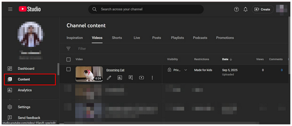 Youtube Editor Content
