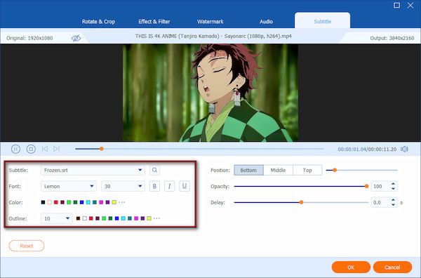 Customize Subtitle File
