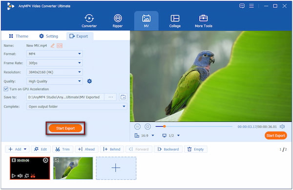 Export Freeze Frame