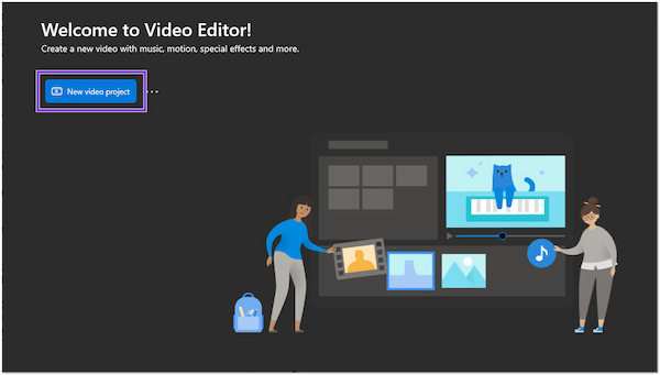 Editar video en Windows 10 Nuevo proyecto