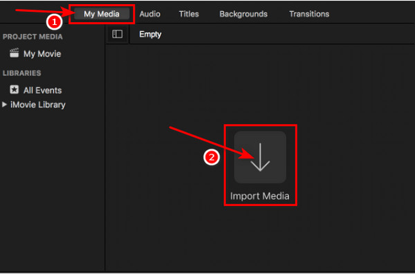 iMovie My Media Import