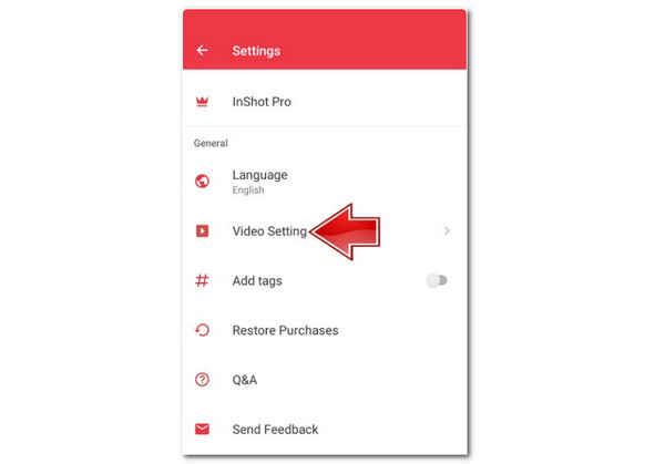 InShot Video Setting
