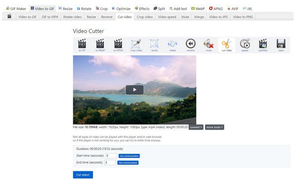 Ezgif Start Trimming