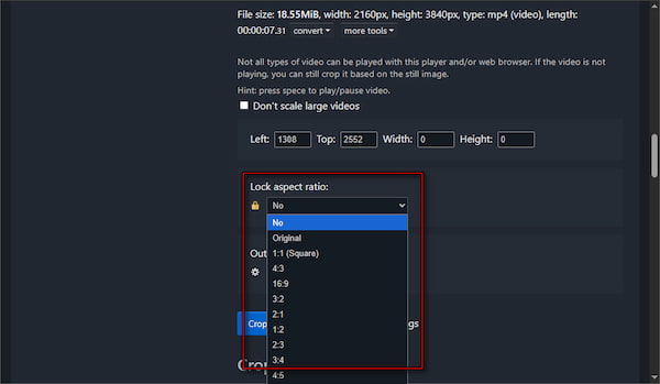 Crop Video Frame In EZGIF