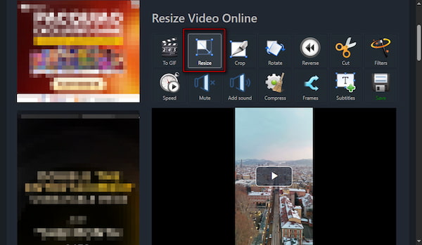 Select Resize Tool In EZGIF