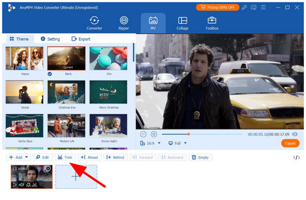 Anymp4 Video Converter Ultimate Trim