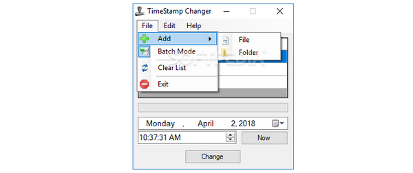 Timestamp Changer Interface