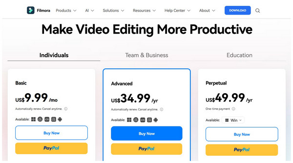 Filmora Pricing