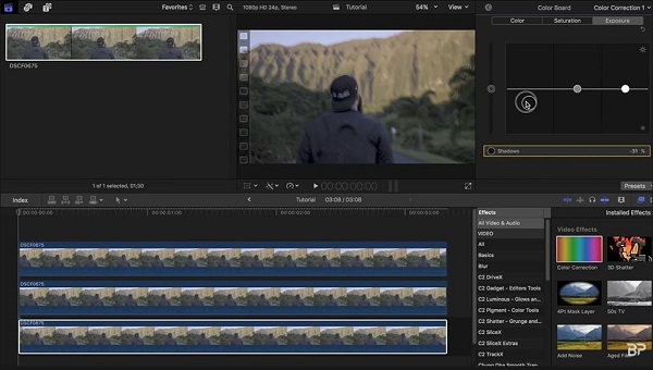 Editar vídeo 3D na correção de cores do Final Cut Pro