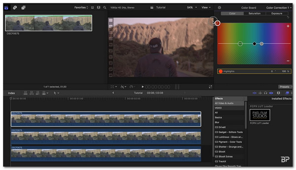 Muokkaa 3D-videota Final Cut Pro Colorissa