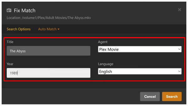 Plex Metadata Showed