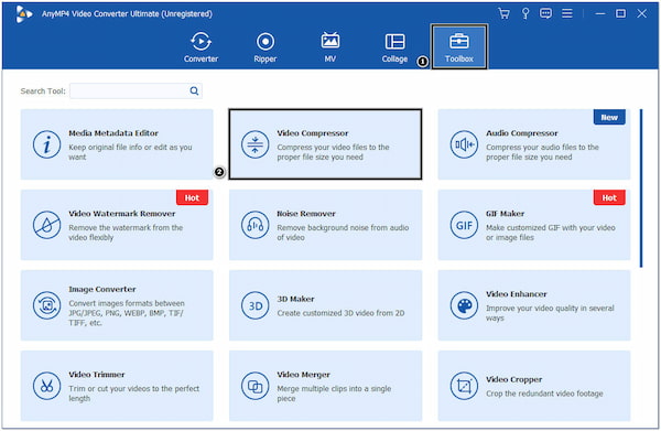 Navigate to Toolbox Tab