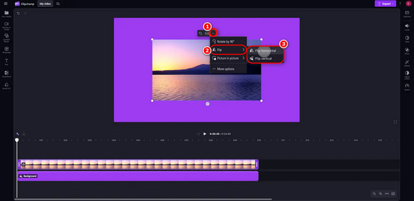 Find Flip Pptions Clipchamp
