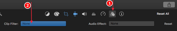 Select Clip Filter Option Imovie Mac