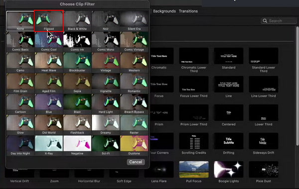Select Flipped Option Imovie Mac