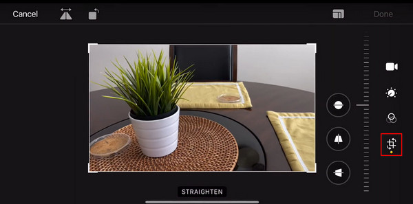 Tap Crop Button To Enter Cropping Interface