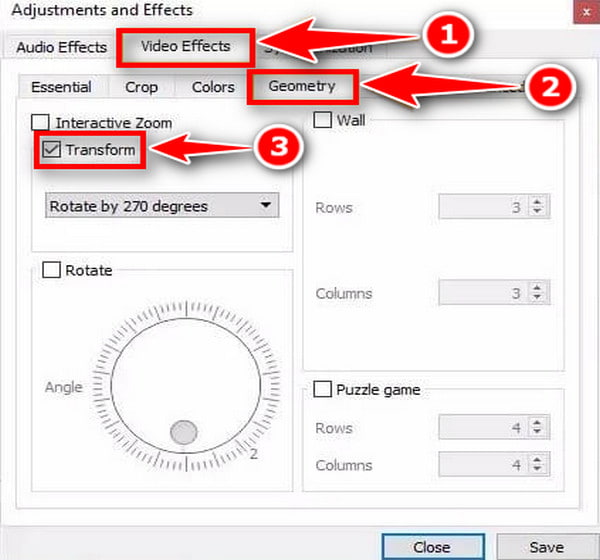 Go To Video Effects Geometry Check Box