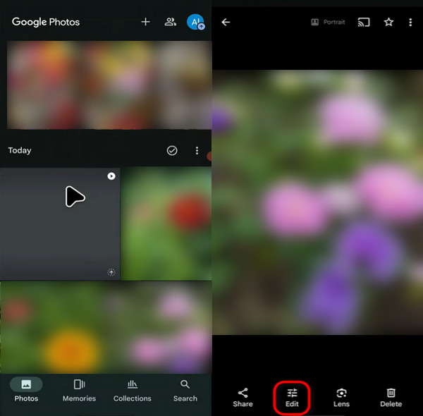 Open Google Photos App And Edit