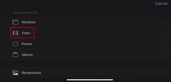 Select Flipped Video From Iphone Library