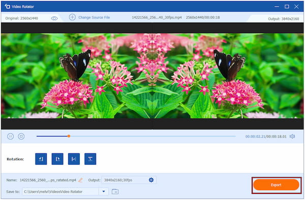 Export Flipped Video