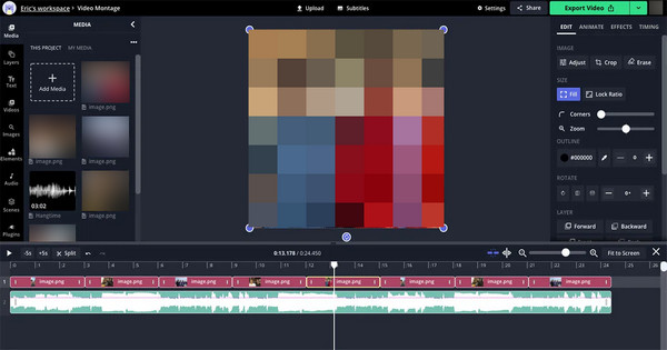 Free Slidehsow Maker Kapwing Interface