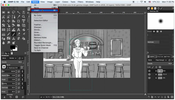 Invert Outside Foreground