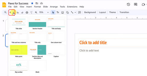 Google Slides Add New Slide And Reorder