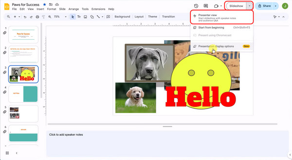 Google Slides to Show Slides