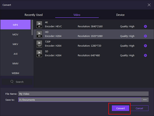 Manage output settings