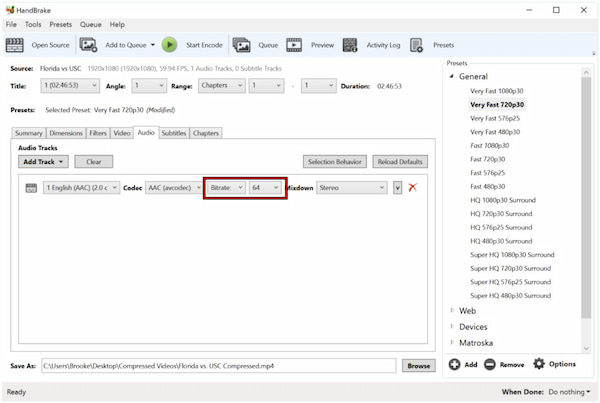 Select Goal Compression Value