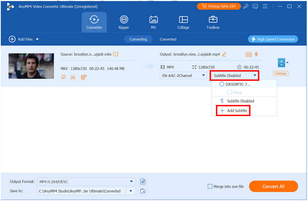 AnyMP4 Video Converter Ultimate Subtitles