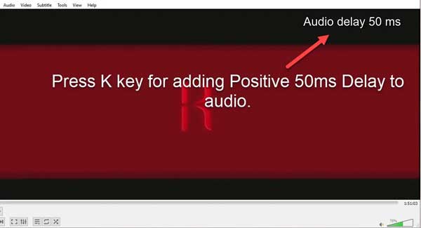 Fördröj ljud VLC-nyckel