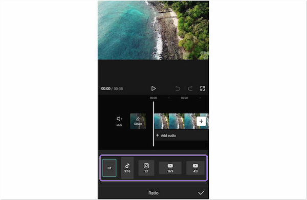 CapCut Video Editor-verhouding