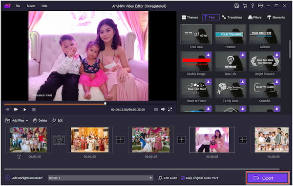 Exportar archivo de video de boda final