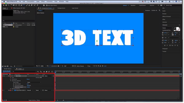 Lav 3D-tekst i After Effects Geometry Opyion