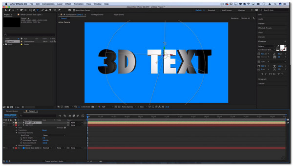 After Effects Işığında 3D Metin Yapın