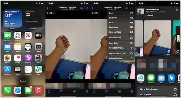 Make a Live Photo a Video on iPhone