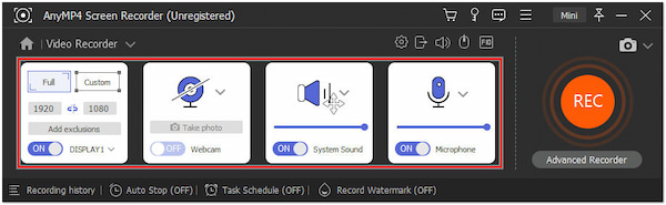 Modificar configuração de gravação de vídeo