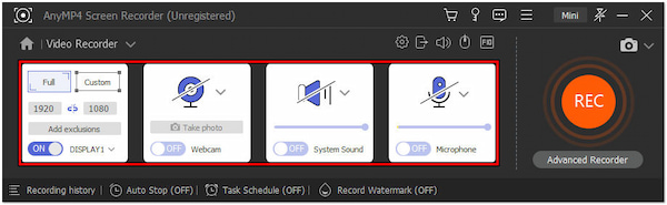 Definir configurações de gravação