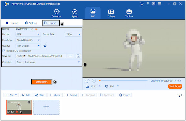 AnyMP4 VCU Mosaik Filter Export