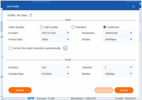 Modificar la configuración de video