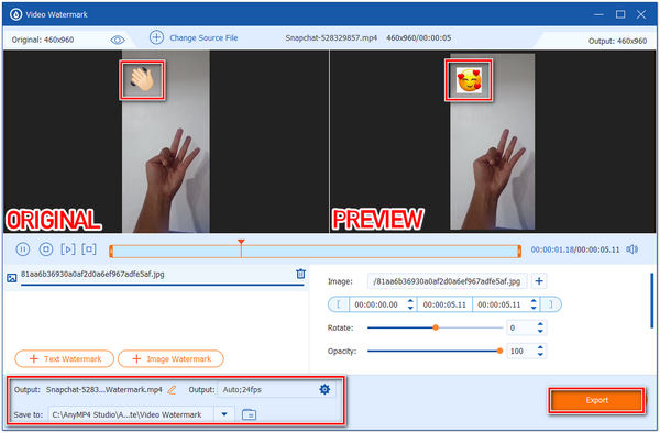 Fjern Emoji fra Video Cover Export