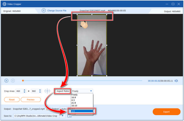 Emoji verwijderen uit aspect video bijsnijden