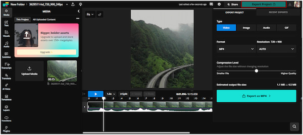 Export Watermark Free Project