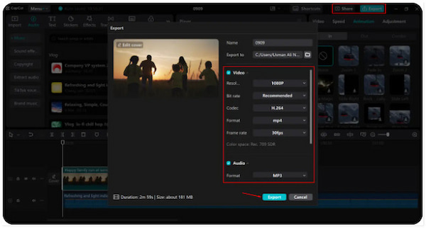 Export Reversed Video