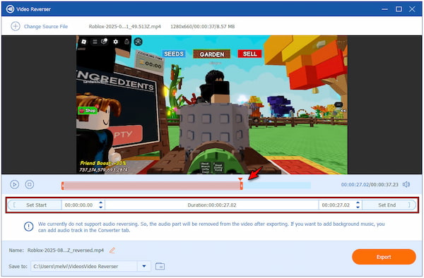 Perform Video Reversing
